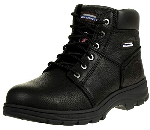 Skechers Workshire, Stivali per lavori industriali Uomo, Black Embossed Leather, 45.5 EU