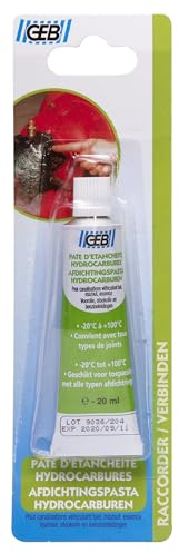 GEB Pâte d'étanchéité hydrocarbures pour raccords à visser ou joints plats métalliques - Tube 20ml