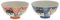 Mino Ware Japanese Shiba dog Red & Blue Rice Bowl Set, Authentic , Ceramic, Chawan, Set of 2 bowls from Japan