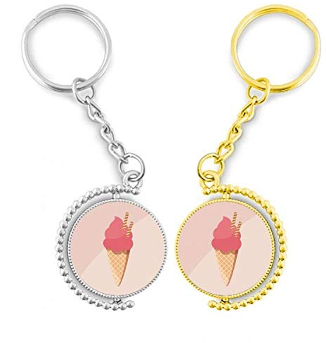 DIYthinker Les cônes de Glace Å“ufs Rouge l'anneau de métal doré Porte - clés de la clé