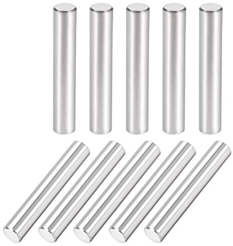 sourcing map 10pcs 8mm X 50mm Passstift 304 Edelstahl Zylindrischer Regalstützstift Befestigungselemente Silber