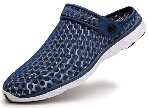 Unisex Clogs Hausschuhe Muffin Unten Alltägliche Drag Pantolette Sommer Beach Schuhe Sandalen für Damen Herren, E Tiefes Blau, 43 EU