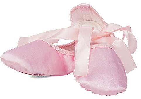 HIPPOSEUS Ballerine per Bambina/Bambino/Bambino - Ballerine in Raso Rosa Ballerine Ballerine Suola Divisa con Nastro, EU 34