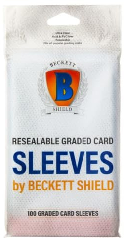 Arcane Tinmen Beckett Shield Standard Size Card Sleeves – Resealable Graded Card Sleeves 100CT – MTG, Pokemon, Yugioh & Magic The Gathering Compatible – Polypropylene (PP) Material, PVC Free