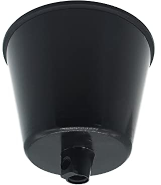 Baldachin Schwarz glänzend Kunststoff mit Feststellschraube für Zuleitung Lampenkabel Pendelleuchte Leuchtentopf Lampentopf Deckentopf ø 92mm H. 70mm