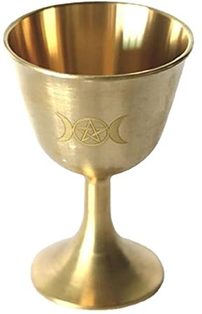 Ritual Cup Altar Kelch Wicca Vergoldung Messing Zeremonie Mond Weissagung Prop Altar Kelch