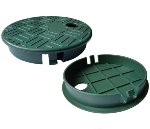 FKUMLUN Sprinkler-Ventilkastenabdeckung, Abdeckung für Bewässerungssystem, rund, ID 14 cm OD 15,2 cm, Sprinkler-Ventilkasten-Abdeckung, für Sprinkler im Boden draußen, 2 Stück