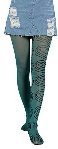 DELIMALI Damen Kawaii Lolita Strumpfhose Niedlich Gummi Vertikale Streifen Pantyhose Y2K Vintage Legging, #6 Grün, One size