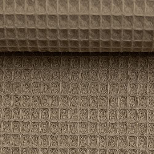 MAGAM-Stoffe Ella Waffel Stoff 100% Baumwollstoff Oeko-Tex Meterware 50cm (26. Schlamm hell)
