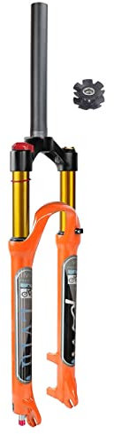 LvTu 26/27,5/29 Pollici Forcella Ammortizzata MTB Viaggio 130mm Aria, Regolazione del Rimbalzo QR 9mm Blocco Manuale/Corona Mountain Bike Forcella Anteriore