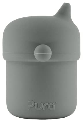 Pura - Drinkflessen - Pura my-my silicone tuitbeker 150ml - Pastel grijs