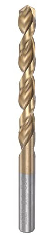 sourcing map Twist Drill Bit 9.1mm Titanium Coated (HSS-E) M42 High Speed Steel 8% Cobalt Straight Shank for Stainless Steel Aluminum Alloy Metal