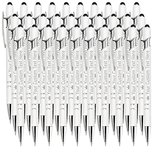 STREADVE Kugelschreiber mit Gravur Namen 30 Stück Kugelschreiber Personalisiert Stift Personalisierter Hochwertig Kugelschreiber Geschenk für Hochzeit Geburtstag Geschäftsförderung, Weiß