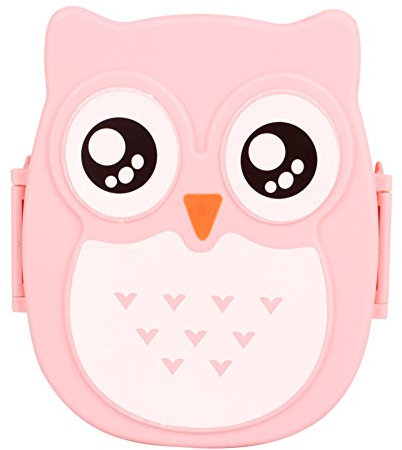 Akozon Lunch Box Kids Gufo, Box Food Safe Microonde Storage Boite a Gouter HibouContainer Plastic Portable Cartoon Owl Lunch