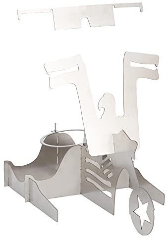 Hähnchenhalter für Grill, Polierter Edelstahl-Bier-Hähnchen-Grillständer, Tragbarer Motorrad-Bier-Hähnchen-Ständer für Grillen Im Freien