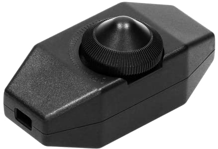 PERFECT Variateur intermédiaire à cordon – Variateur pour éclairage avec molette d'interrupteur – 80 W – En continu – Noir