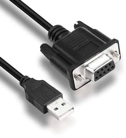 MEIRIYFA Cable adaptador serie USB a RS-232 DB9 hembra, USB 2.0 macho a RS232 hembra DB9 (9 pines), cable convertidor serie (1,5 m)