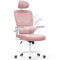 naspaluro Bürostuhl, Ergonomischer Schreibtischstuhl mit Verstellbarer Kopfstütze, Armlehnen, Dynamischer Lordosenstütze, Drehstuhl mit Atmungsaktivem Netzbezug für das Home Office,Rosa