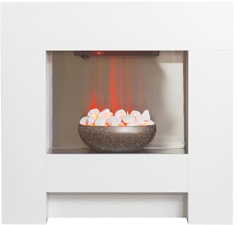 Adam Cubist Elektrokamin Suite in Weiß, 92 cm
