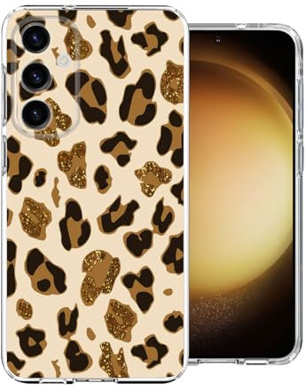 DiyGody Handyhülle für Samsung Galaxy S23 FE 6,4 Zoll mit Leopard Muster, Anti-Rutsch Ultra Dünn Weich Silikon Schutzhülle für Frauen, Stoßfest Kratzfest Hybrid-Schutz Hülle für Galaxy S23 FE 5G 2023
