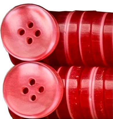 King of Trade 4-Loch Kunstharz Knopf Knöpfe - 11.5 mm 18L - 20 Stück zum Basteln, Nähen, Ersatz, Stricken, Nähzubehör, verschiedene Größen (12# Magenta)