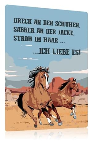 Retro Pferde Blechschilder mit Spruch Lustig 20x30cm - Vintage Horse Metallschild Wanddekoration - Geschenkideen für Pferdeliebhaber und Reiter