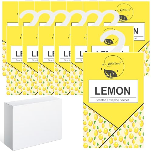 14pcs Wäscheduft Schrank, Schrankduft Frische, Duftsäckchen Kleiderschrank Dufterfrischer, Duftbeutel Kleiderschrank Duft Hanging Beutel, Schrankdeo Natürlichen Geruch Sachet, Duftsachet (14Zitrone)