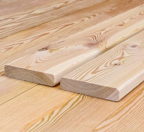 Glattkantbretter 21 x 95 mm Sibirische Lärche Profilholz 21 x 95 x 2000mm (Länge 2.0m) 8-er Pack