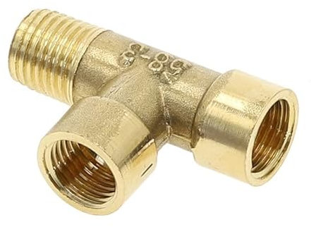 1pc Raccordi for tubi in ottone BSP Filettatura maschio femmina Gomito dritto Guarnizione dado a 3 vie a 4 vie, Connettore accoppiatore adattatore in ottone (Color : Tee-FFM, Size : 3/8)