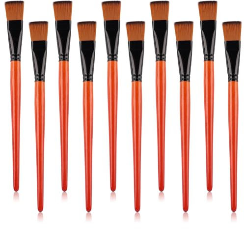 Juego de 10 pinceles anchos, planos, 20 mm, juego de pinceles de acuarela, pinceles de nailon para pintura al óleo, acuarela, pintura acrílica, pintura corporal