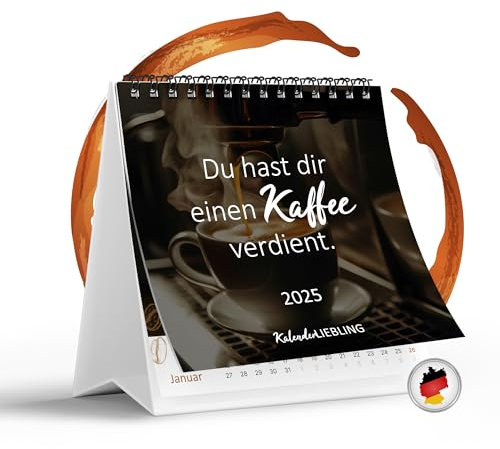 Tischkalender lustige Kaffee Kalender Sprüche, Geschenk für Kaffee Liebhaber, Kaffeekalender 2025
