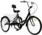 Pinuox Dreirad für Erwachsene 24 Zoll, 3 Rad Fahrrad mit Einkaufskorb und LED Licht, 7-Gang Dreirad Klappbar für Herren und Damen (Schwarz)