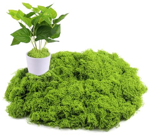RobLuX 150g Kunstmoos zum Dekorieren MoosDeko Kunstmoos zum Basteln Fake Moos Dekorieren Diy Moos Deko für Als Deko Oder zum Basteln Gartenkunst Weihnachtsdekoration(Hellgrün)