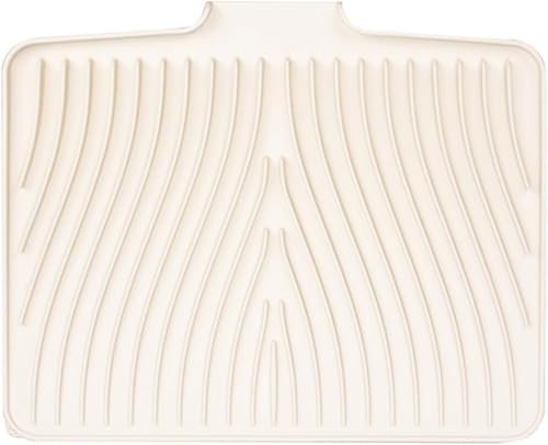 Daaxing Alfombrilla de silicona para secar platos, 40 cm x 33 cm, plegable, de secado rápido, antideslizante, resistente al calor, antideslizante, para encimera de cocina (beige)