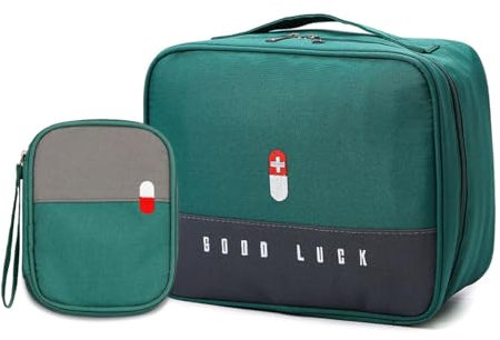 CUEMOON 2 Stücke Medikamententasche, Reiseapotheke Tasche, Tragbare wasserdichte Medizin Aufbewahrungstasche, tragbare Medizintaschen für Reisen, Camping und Wandern