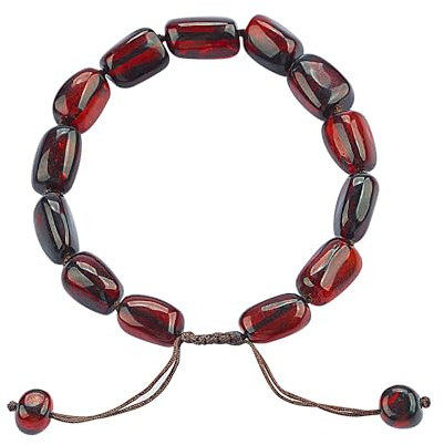 ELEGAMBER Baltischer natürlicher Bernstein-Armband (Länge 18 cm, rot), 100% zertifiziert und authentisch, hohe Qualität, echter ursprünglicher Baltischer Bernstein.