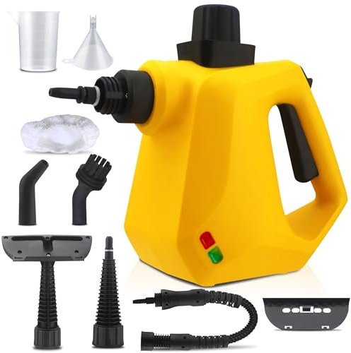 CATCHLUCK Dampfreiniger Handgerät, 1000W, 135 Grad hohe Temperatur Dampfreiniger Handgerät mit 9 Aufsätzen 3.2 Bar Hochdruck Chemikalienfrei Steam Cleaner