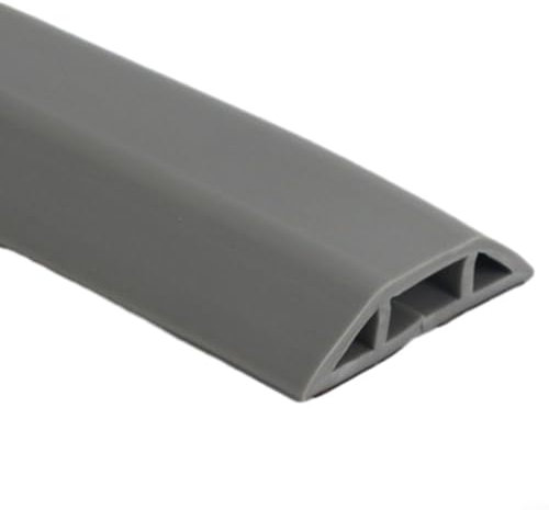Alanmoship D-Line Cable Management Floor Cover 1M Rubber Trunking 40Mm Width 11Mm Height(gray)