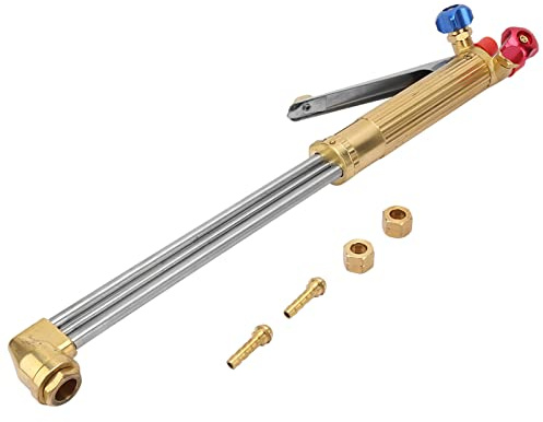 Chalumeau Coupeur Oxygène Acétylène, Poignée de Soudage 50cm Résistante et Universelle, Vanne de Pression Équilibrée pour Travail du Métal, Chantier et Voyage, Tuyau de Soufflage en Inox