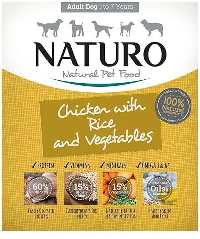 Naturo Adult (1 to 7 years) Dog Chicken with Rice & Vegetables 400g x 7