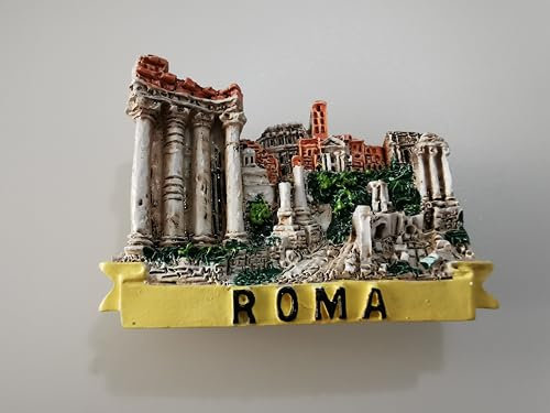 Rome 3D Fridge Magnet – ROMA with Iconic Landmarks: Colosseum, Pantheon & Roman Forum