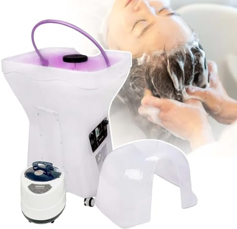 HCAUYNN Lavabo De Lavage De Cheveux Japonais, Bassin De Lavage De Cheveux Portable pour Spa, Soins Capillaires Vasque à Cascade Fumigation, sans RéServoir d'eau