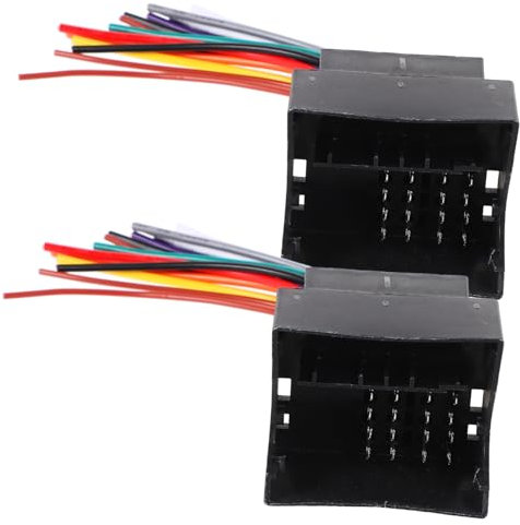 NUOBESTY Kit Cablaggio Elettrico Radio Stereo Per Auto 2 Pezzi Connettore Elettrico Abs Compatibile Con Veicoli Per Installazione Rapida Impianto Audio Auto