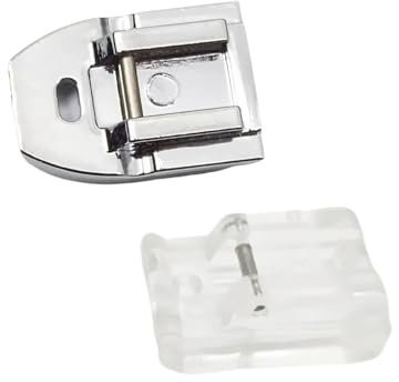 2er Set Unsichtbarer Reißverschlussfuß für Nähmaschinen, Kompatibel mit Niedrigem Schaft Snap-On System - Passend für Singer, Brother, Janome, Kenmore und Mehr