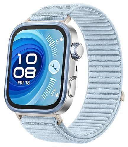 GIOPUEY Correas Compatible con Huawei Watch Fit 4 Pro/Fit 4/3, Correa tejida de nailon suave [unisexo] [Transpirable] - Light Blue