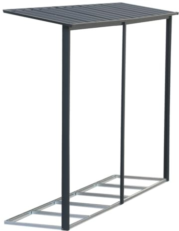 Duramax Alpine Überdachung Erweiterung 2x10 (1,76m2), geeignet für Alpine 10x10 Metall Gartenhaus, aus feuerverzinktem Stahlschuppen, stark verstärktes Dach, wartungsfrei, Anthrazit