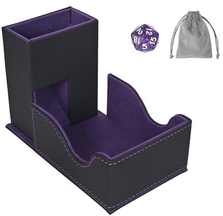 Elifel Magnetische Würfelablage Würfelturm aus PU Leder 3 in1 Klapphalter Hülle Matte für MTG RPG DND Dungeons and Dragons DND Tischplatte Brettspiele Geschenk