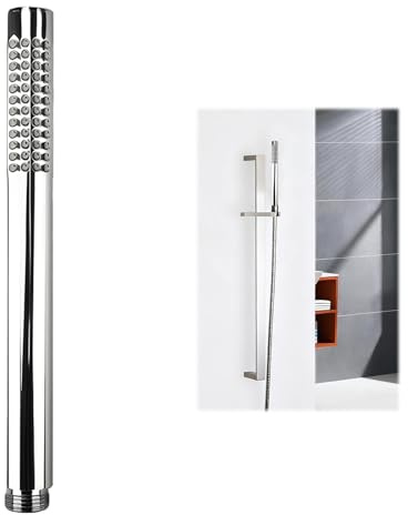 Funver Stainless Steel Handheld Shower Head with 48 Rubber Nozzles Chrome | High Pressure 304 Stainless Steel Showerhead for Enhanced Spray, Water Saving Single Function Shower Head with Standard G1/2