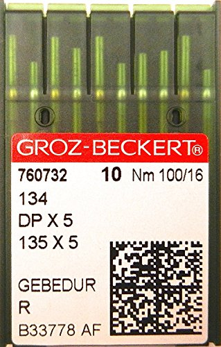 Groz-Beckert 10 Rundkolben DPx5 Nähmaschinen Nadeln System 134 (R) Industrie St. 100/16