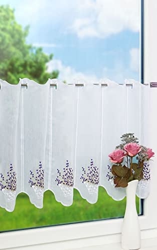 LYSEL Scheibengardine Lavendeltopf (Bx H) 96cm * 45cm Violett/veilchen